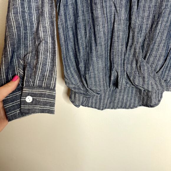 Listicle Blue Cross Front Blouse - Picture 2 of 5